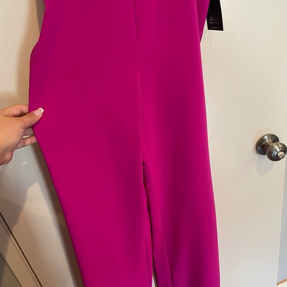 🆕Aidan Mattox caged back fuchsia jumpsuit Sz 4 - Picture 7 of 9